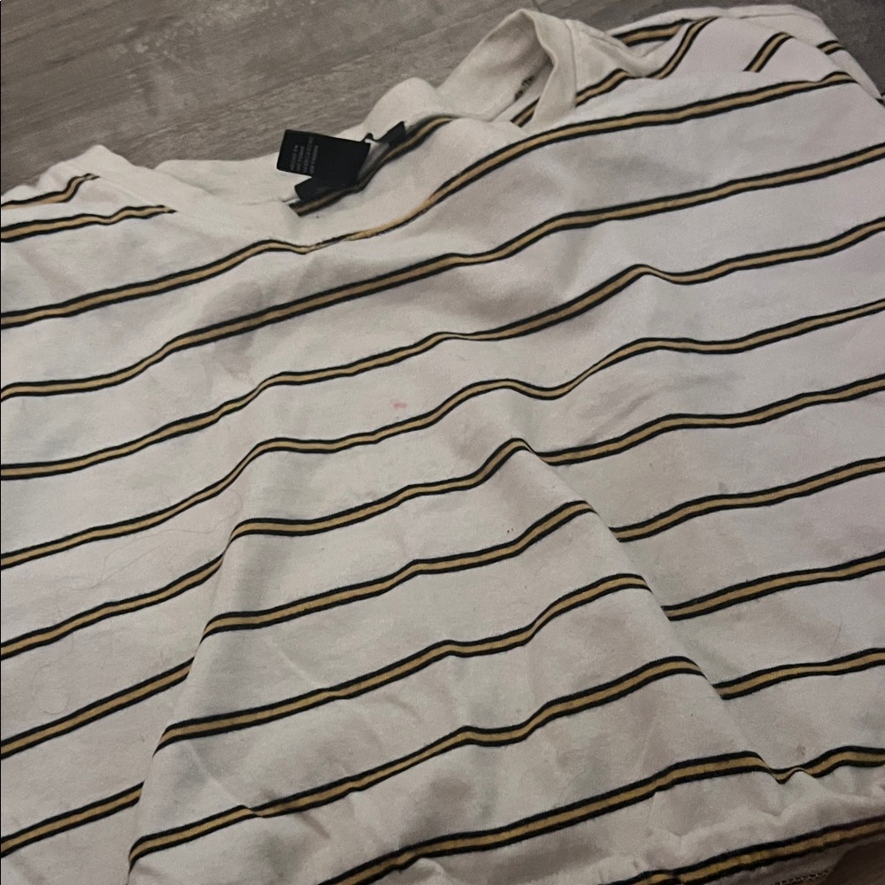 Forever 21 White and Black Striped Kids Shirt